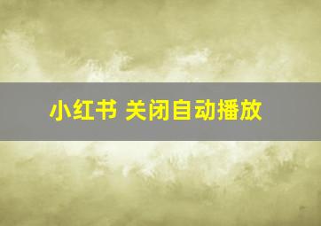 小红书 关闭自动播放